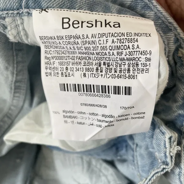 Bershka Denim High-Rise Maxi Skirt 100% Cotton Blue Women's Size EU 38/US 6 - Image 10