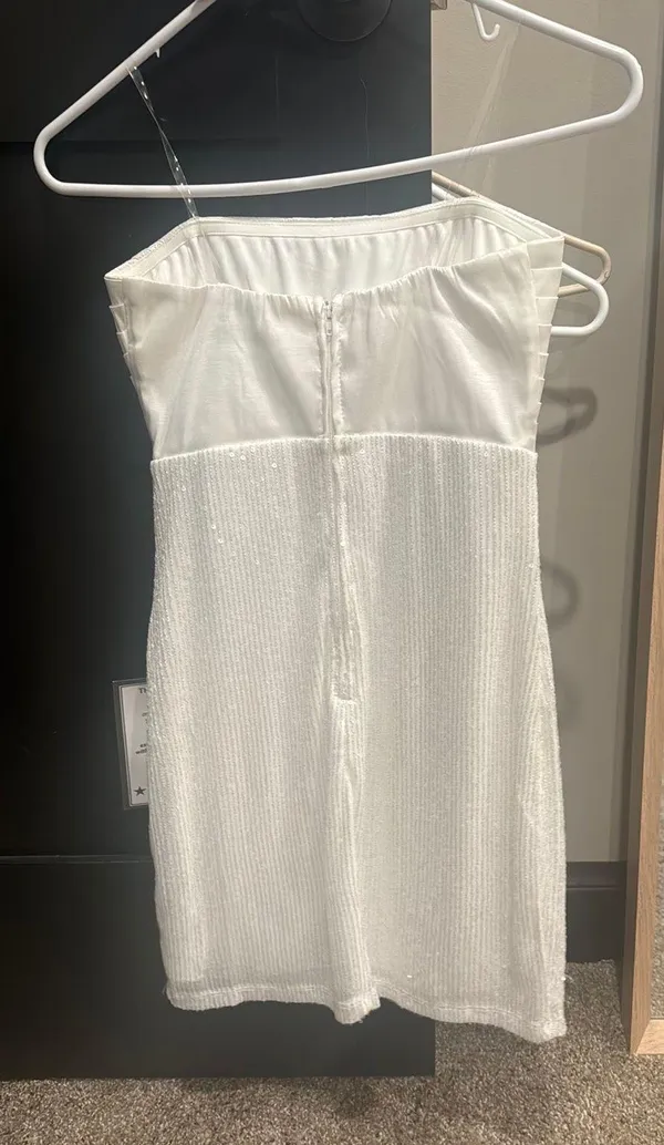 Macy's Strapless White Mini Dress - Image 2