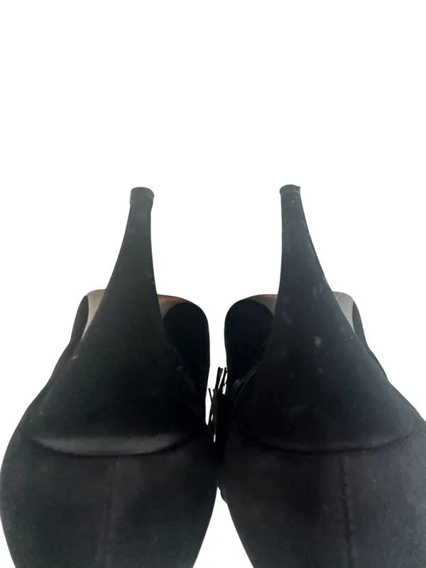 MIU MIU Black Suede Booties Heels Size 39.5/9.5 - Image 7