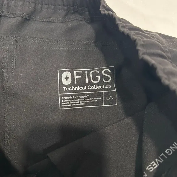 FIGS Black Scrub Jogger Pants Women’s Large Short Technical Collection - Image 3