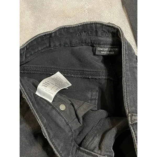 American Eagle‎ SZ 0 Black Comfort Stretch Waistband Jeans Mom Jean - Image 3