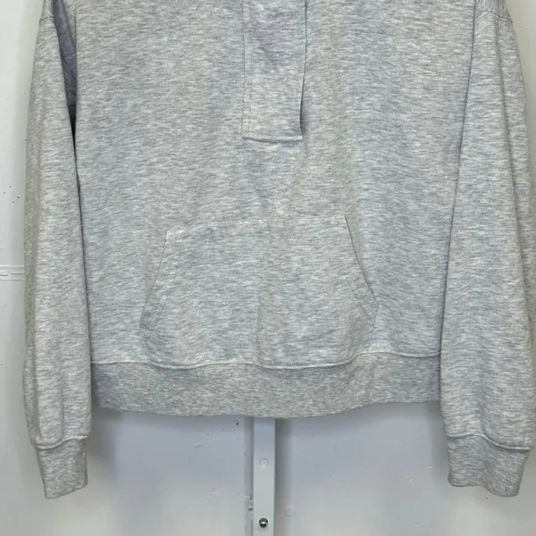 Hippie Rose Heather Gray Quarter Snap Mock Neck Sweatshirt‎ Medium Athleisure - Image 5