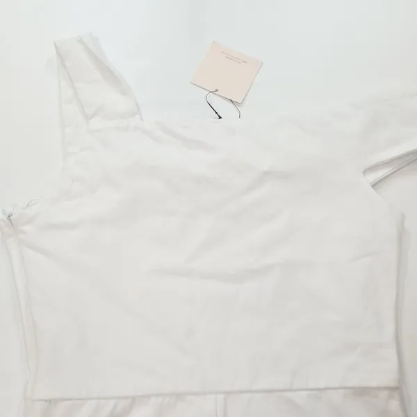 Superdown Fallon Asymmetrical Mini Dress in White Medium - Image 8