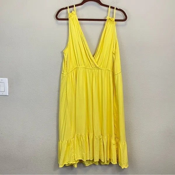 Revolve Majorelle‎ Yellow Tiered Hem Slip Resortwear Sundress Size XL - Image 5