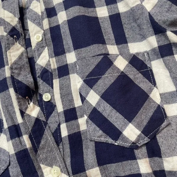 Aerie Blue White Plaid Romper Long Sleeve Button Up XS NWT 9197-890 - Image 9
