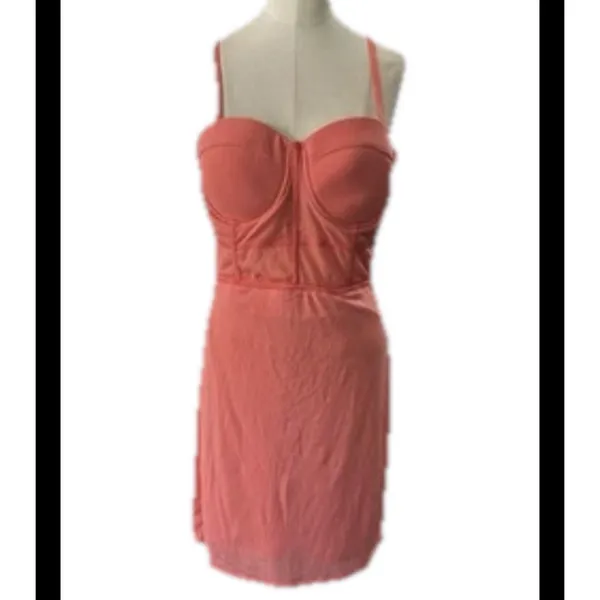 Haute Monde Peach Corset Bodycon Mini Dress Women's Large NEW Party Dress - Image 3