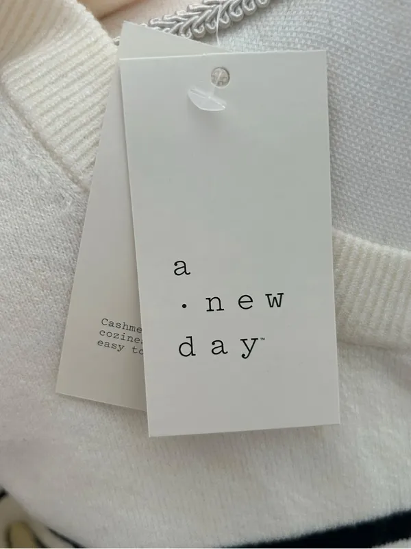 a new day Cream and Navy Striped Crewneck Sweater - Image 6