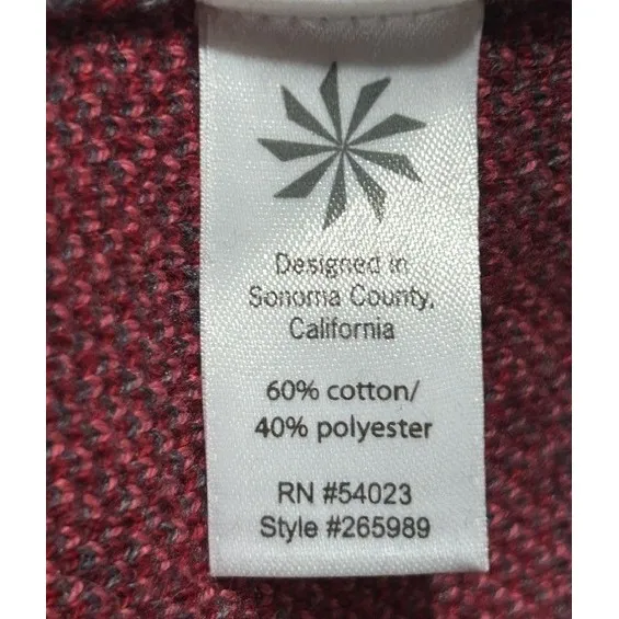 Athleta Womens Red‎ Fair Isle Sweater Dress Long Sleeve Cotton Blend Cabin Small - Image 8