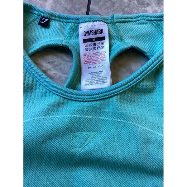 Gymshark Vital Seamless 2.0 Short Sleeve Crop Top Teal Turquoise M - Image 4