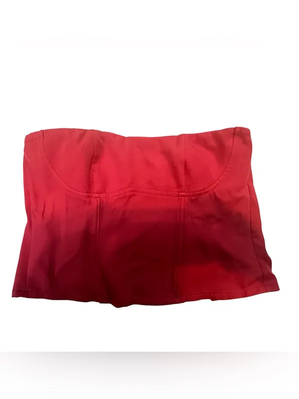 NWT Edikted Selena Lace Up Corset Red - Image 3