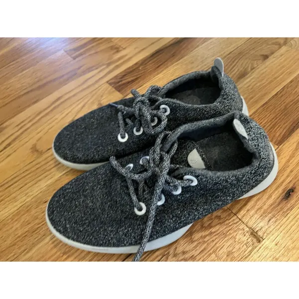 Allbirds Wool Runners Womens Sz 8 Charcoal Gray Merino‎ Wool Lace Shoes USED - Image 2