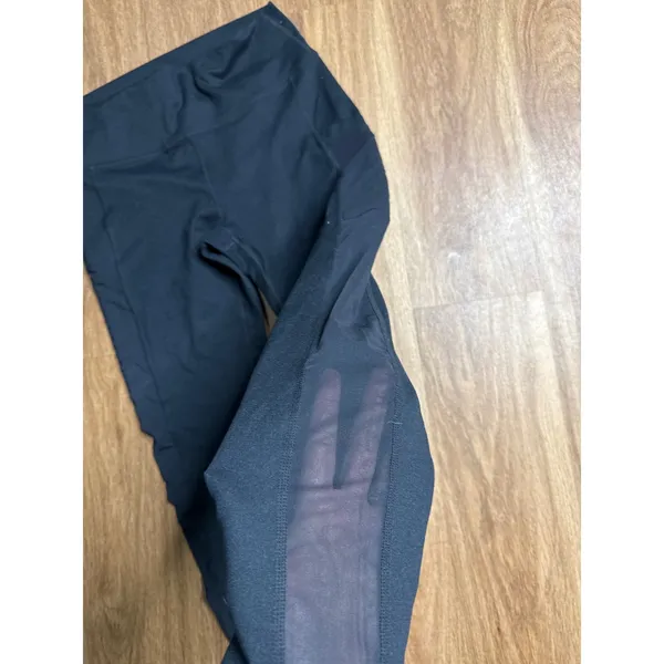 Fabletics Womens Black High Waisted Mesh Panel Pocket Leggings Activewear Sz Med - Image 2