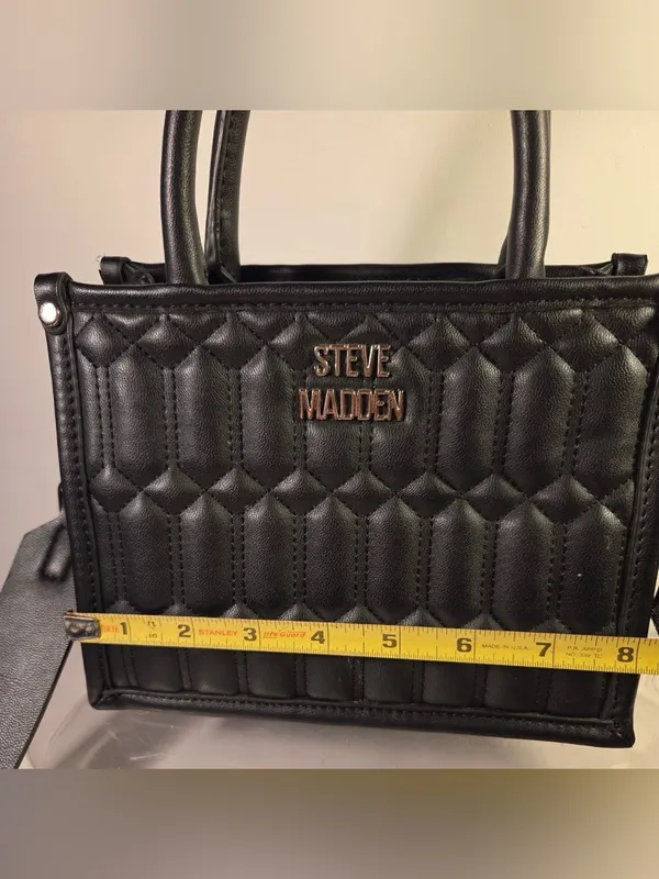 Steve Madden Black Quilted Mini Satchel crossbody new without tag - Image 9