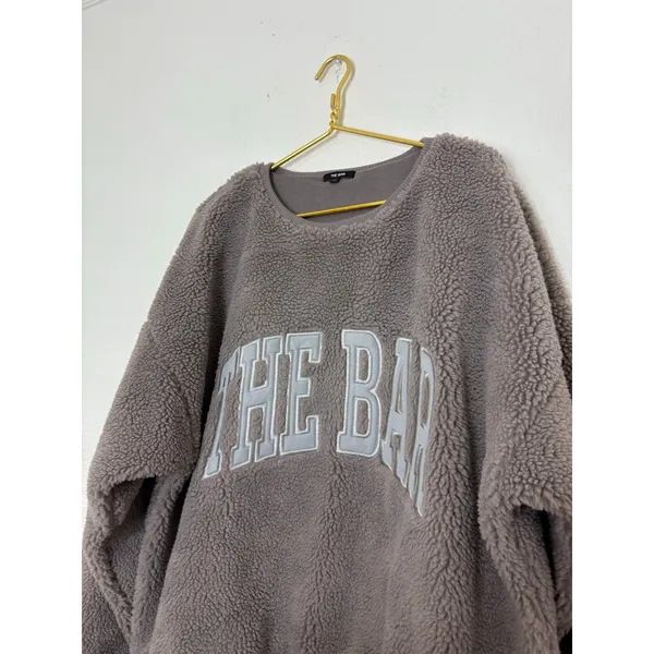 The Bar Gigi Sweatshirt Cinder/Grey Size XL Sherpa Teddy Loungewear Oversized - Image 8