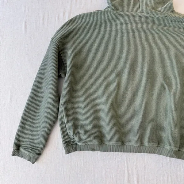 Aerie New Love Corded Hoodie M Sage Green Oversized Cozycore - Image 14