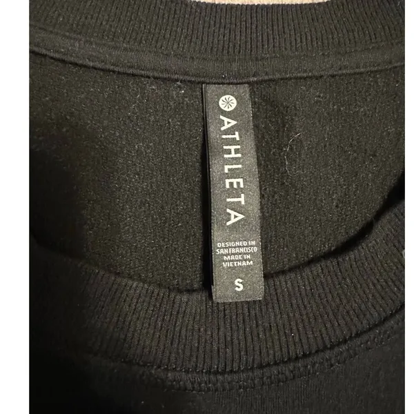 Athleta Crewneck Sweatshirt Tunic Size Small Black Soft Pullover Athleisure - Image 4