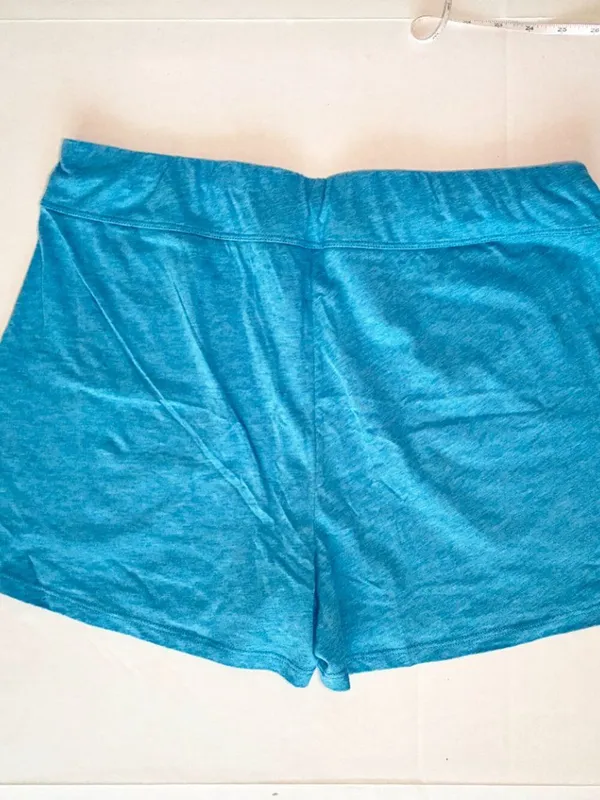 Leena & Lu GOTS Organic Pima Cotton Tank & Shorts Pajama Set - XL - Turquoise - Image 6