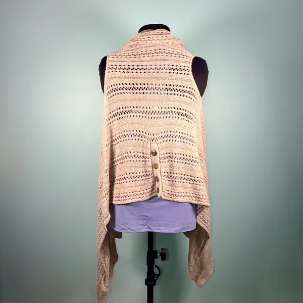 ALICE + OLIVIA Crotchet Draped Sweater Vest Medium - Image 3