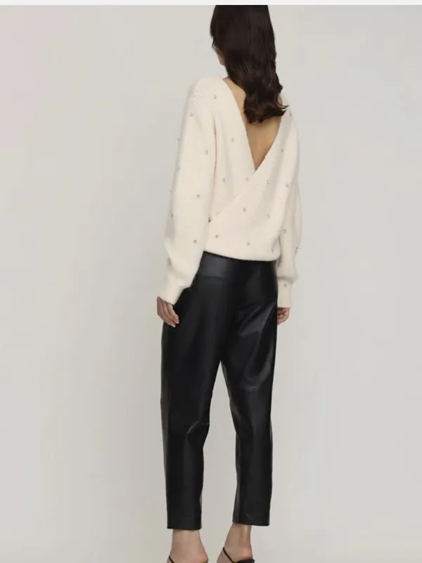 Self Portrait Diamanté Back Twist Sweater Size M - Image 3
