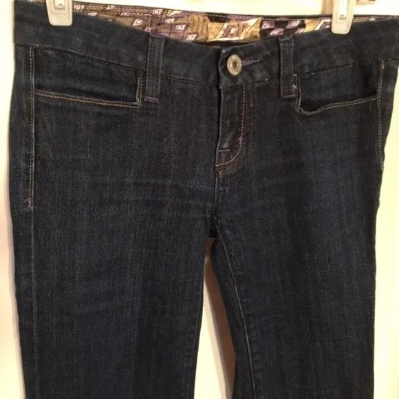 Miss Me Dark Blue Flair Wide Leg Low Rise Jeans 27 - Image 10