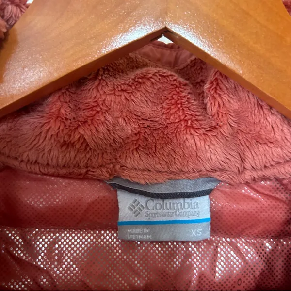 Columbia Puffer Jacket Omni-Heat Insulated Full Zip‎ Up Coat Salmon Pink Size XS - Image 5