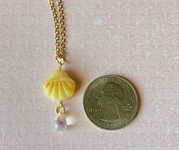 Handmade gold tone stainless steel boho chic quality glass beads necklace🌀🐚🌊 - Image 7