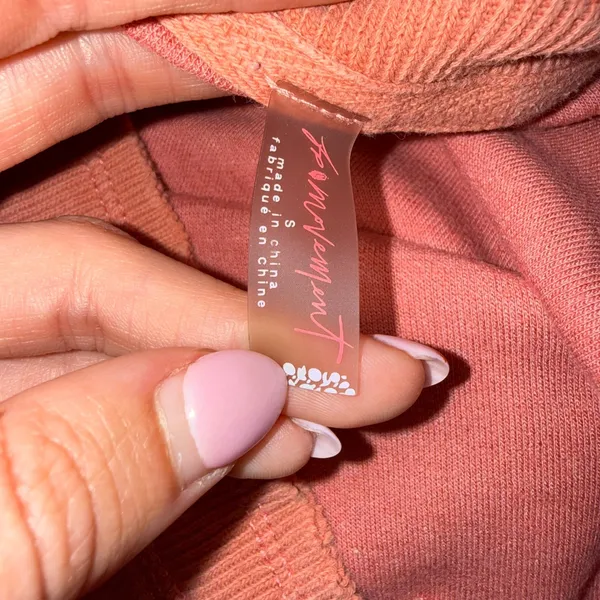 Free People Movement Pullover Women Small Coral Good Ribbed Raw‎ Hem Oversized - Image 3