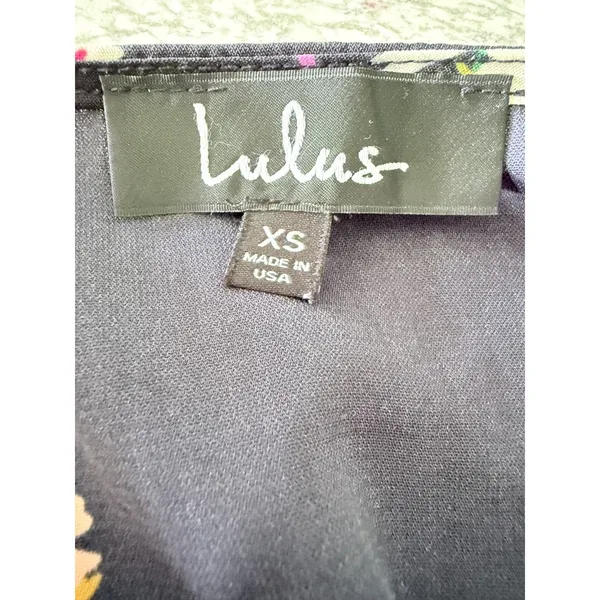 Lulus Herbaceous Babe Navy Dark Floral Print Shift Tunic Dress Size XS - Image 4