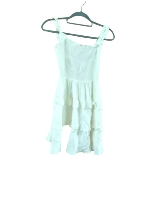 Women's Lulus White Tiered Ruffle Mini Dress XS - Image 3