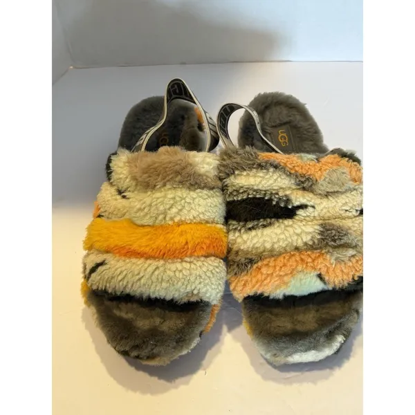 Ugg Fluff Yeah Slide Slipper Sandals 1118164 Olive Cali Women’s Sz 8 - Image 2
