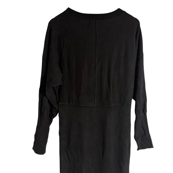 Ripe Sloane Black Knit Long Sleeve Crewneck Sweater Midi Dress Maternity Large - Image 12