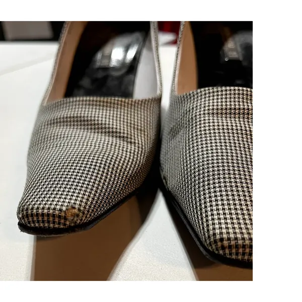 Bruno Magli Black‎ and White Check Lucite Heel Pump Size 8 - Image 3