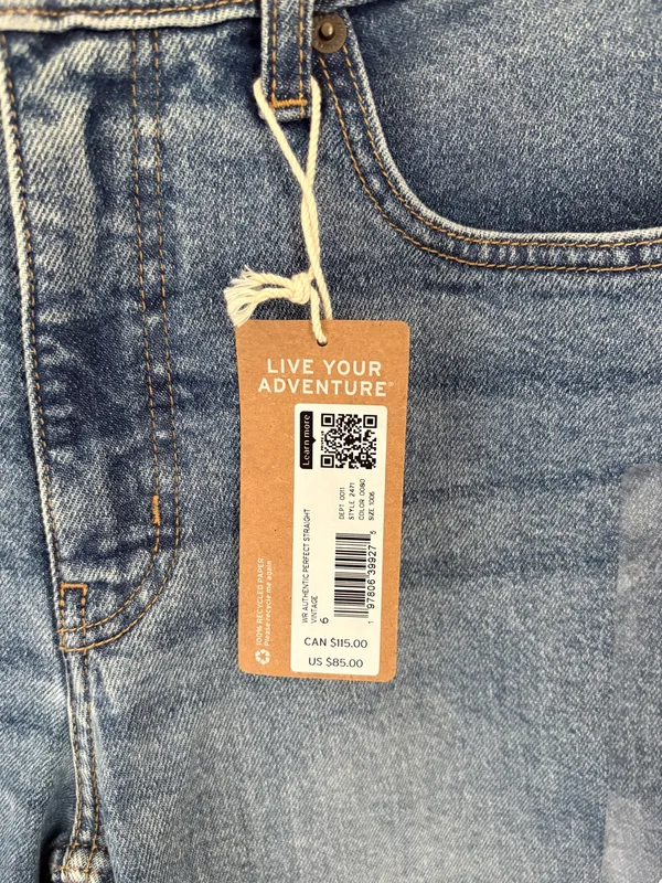 NWT!!! Eddie Bauer Authentic Perfect Straight Leg Jean in Vintage Wash - Image 7