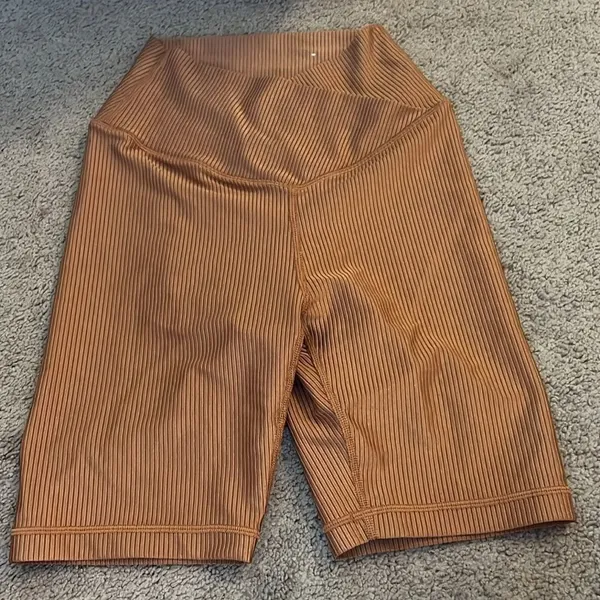 Aerie Offline Bike Shorts High Rise Real‎ Me Metallic Copper Ribbed Size small - Image 4