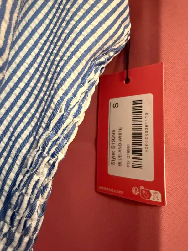 Edikted striped halter dress blue and white - Image 2