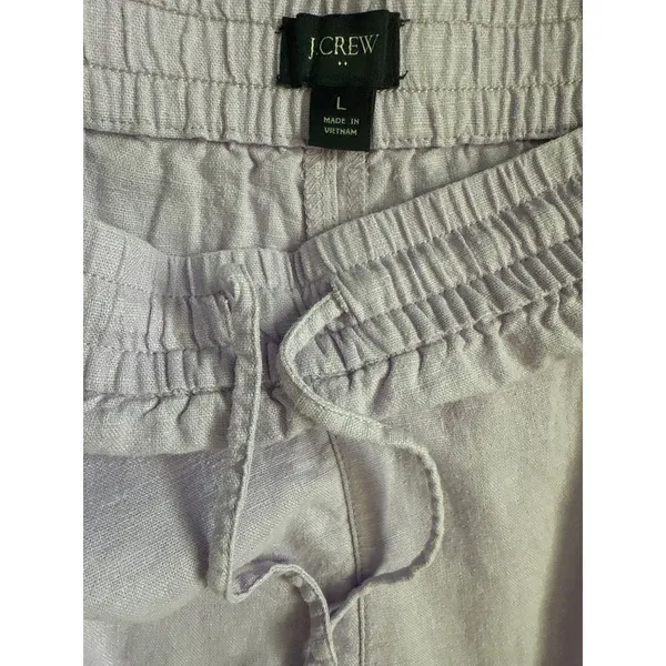 J. Crew Linen Blend Drawstring Shorts in Lavender Pockets Size Large‎ - Image 8