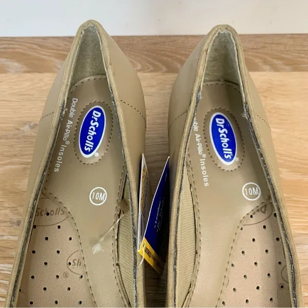 NWT Dr. Scholl’s Slip On Nude Comfort Leather Wedges, Size 10 - Image 9