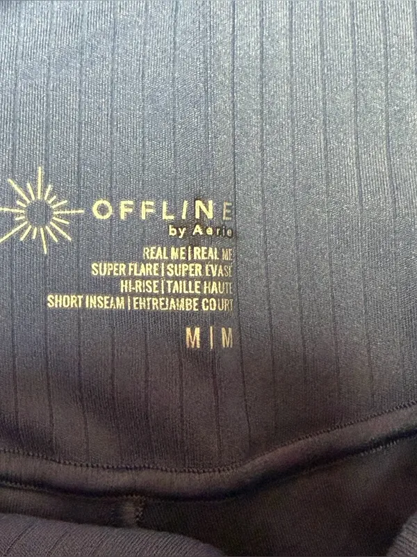 OFFLINE by Aerie Real Me Super Flare Hi-Rise Leggings Blue Medium Short Inseam - Image 6