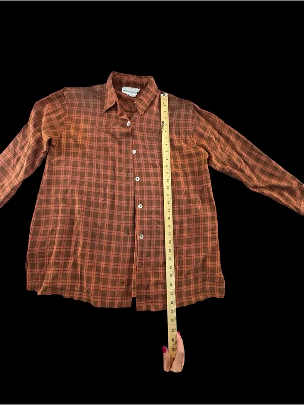 Motherhood Rust Red Plaid Maternity Button-Down Shirt - Image 2