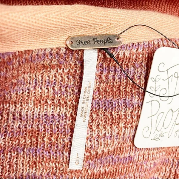 NWT Free People Making Memories Cropped Henley Sweater Size Medium Terra Cotta - Image 10