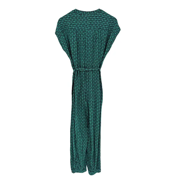 Maeve Anthropologie Jumpsuit Size XS Green Floral Geo‎ Belted Rayon Boho Cropped - Image 11
