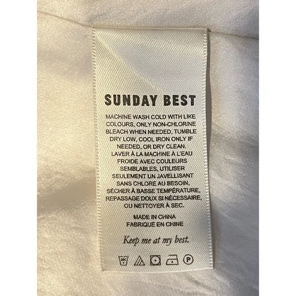 1096 | Sunday Best Aritzia Scarf Top Womens Satin Tie Back Elektra Crop Cream Sm - Image 7
