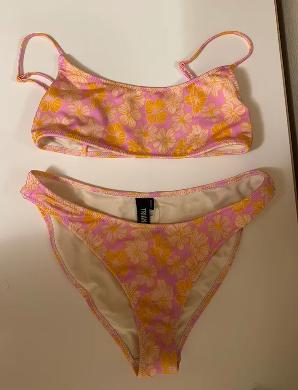 Triangl Pink Flowers Bathing Suit - Image 2