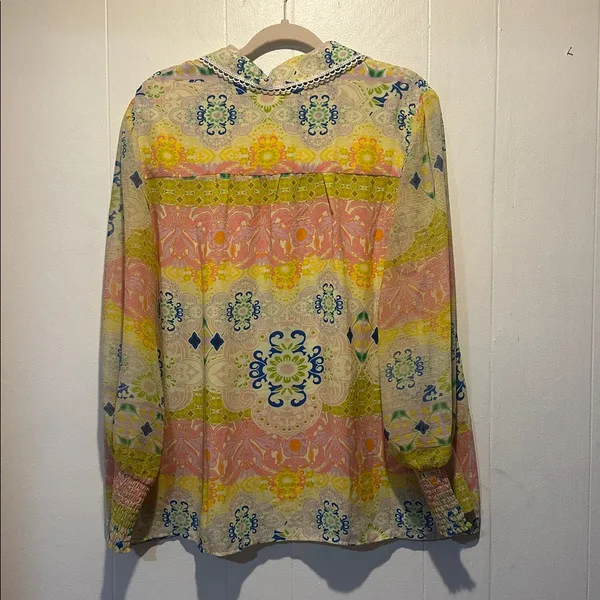 NWT Cynthia Rowley blouse size 1x‎ boho maximalist - Image 6