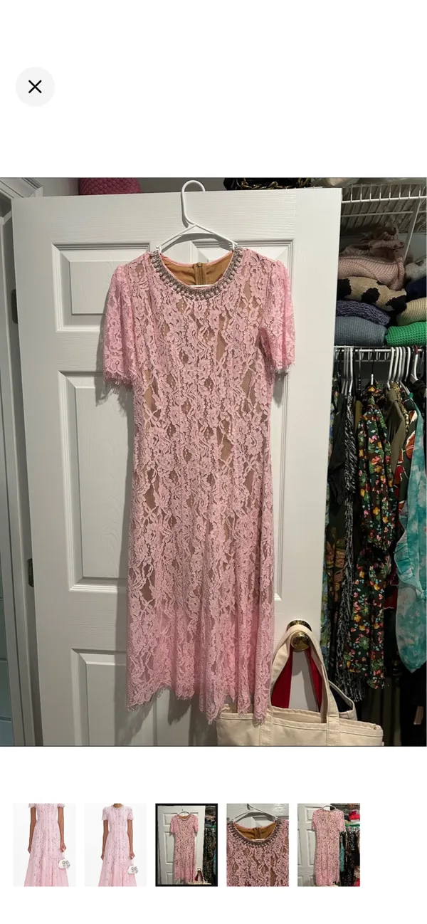 Self-Portrait Dress Lace Pink - Image 2