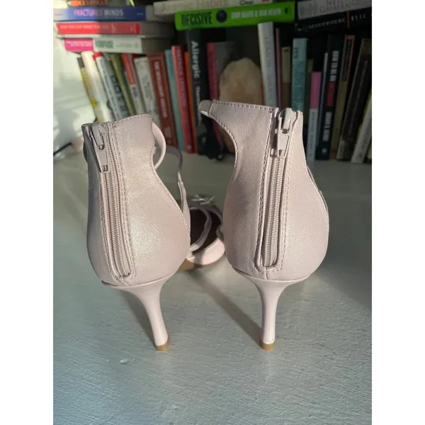 Impo stretch memory foam Baby Pink heels flower Tamara Bow 3" Heels Wedding‎ 9.5 - Image 7