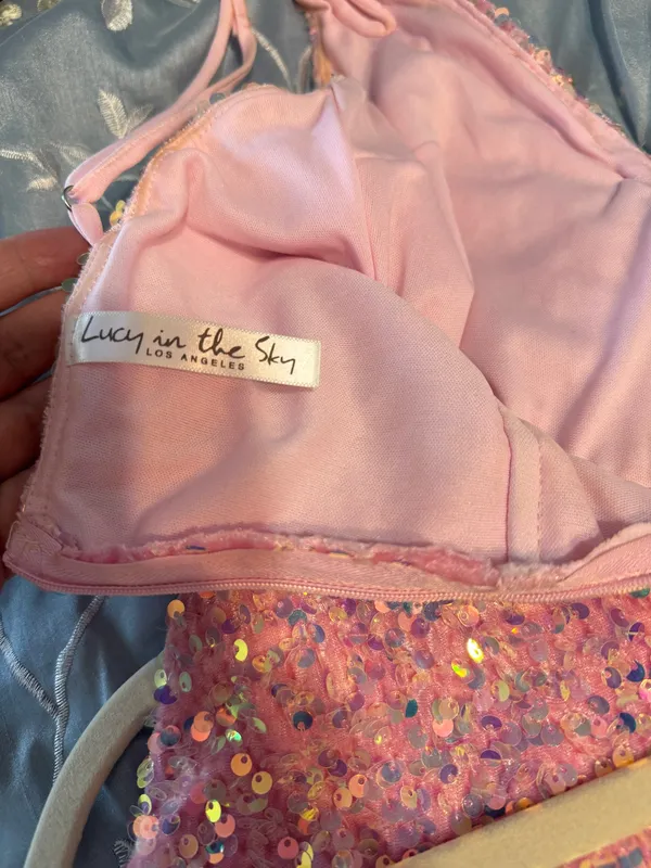 Size S pink Lucy In The Sky Sequin Mini Dress - Image 3