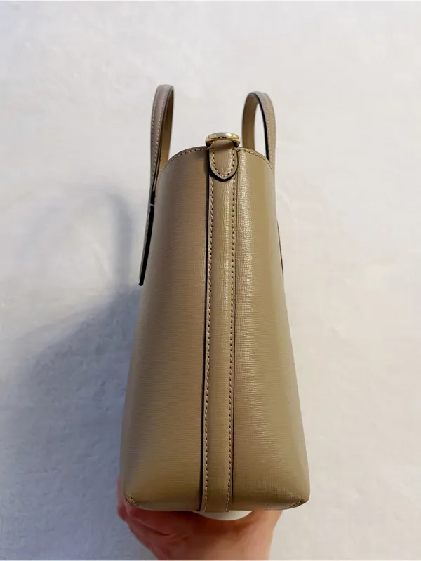 Kate Spade Bleecker Saffiano Nude Leather Medium Tote #Neutral Taupe - Image 11