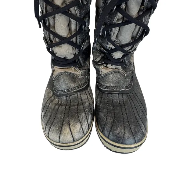 Sorel Winter Boots Womens‎ 12 Gray Quilted Waterproof Faux Fur Lace Up Snow - Image 14