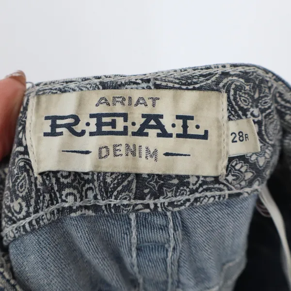 Ariat Real Denim Womens 28R Medium Wash Straight Leg Embroidered Jeans - Image 2